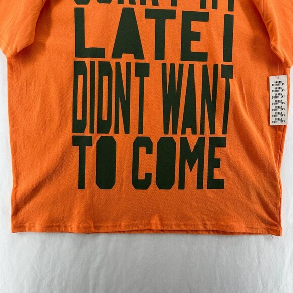 Urban Outfitters Sorry I’m Late Oversized T-Shirt Womens M Short Sleeve Orange - Picture 5 of 15